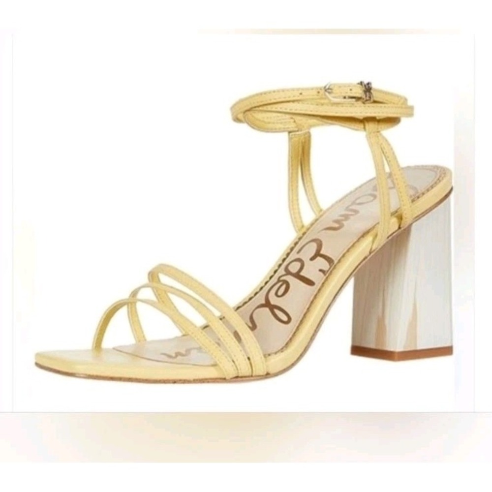 NEW Yellow SAM EDELMAN Heels/SANDALS SHOES Ankle Wrap GOATSKIN LEATHER Size 11